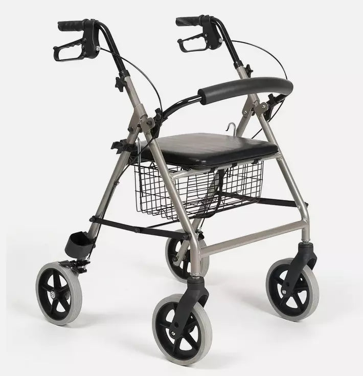 Rollator Alu Leicht Gehhilfe Eco Light II faltbar mit Korb, Sitz und Rückenbügel von Vermeiren
