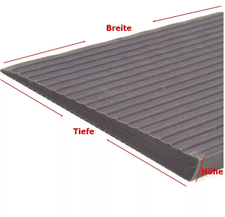 Türschwellenrampe aus Naturkautschuk – Schwarz – 2,4 cm Höhe – für Rollstuhl, Rollator & mehr