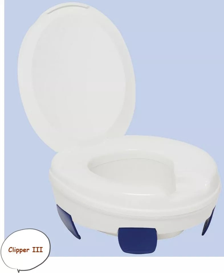 Toilettensitzerhöhung Clipper III mit Deckel – 11 cm Höhe, bis 185 kg belastbar