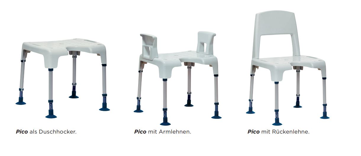 Höhenverstellbarer Duschhocker mit Armlehnen – Badestuhl von Invacare