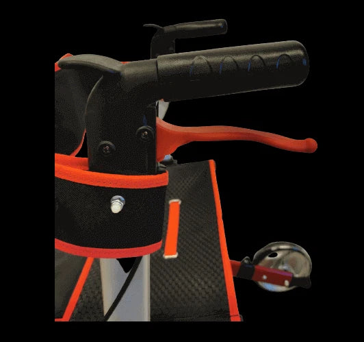 Leichtgewichtrollator Antar Patent AT51039 – 2‑fach faltbar mit extra großen Vorderrädern (Bordeauxrot)