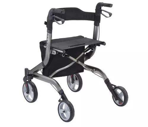 Leichtgewichtrollator Capero faltbar, Tasche, Gehhilfenhalter, Rückengurt