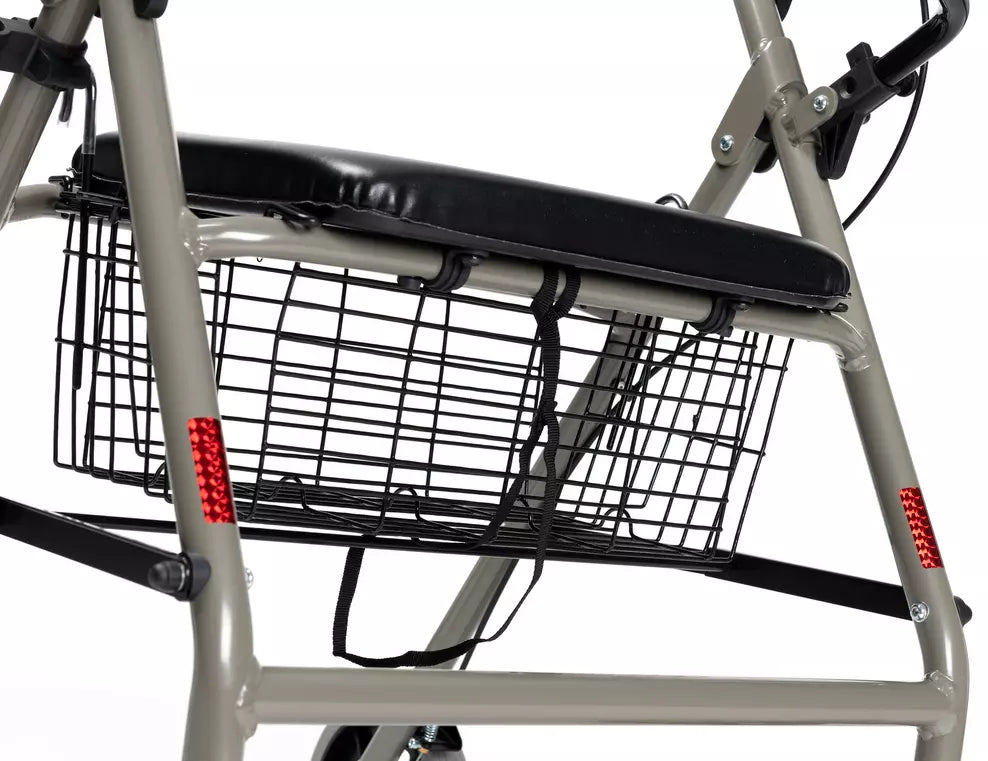 Rollator Alu Leicht Gehhilfe Eco Light II faltbar mit Korb, Sitz und Rückenbügel von Vermeiren