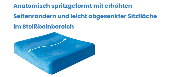 Systam P371C HR Foam Rollstuhlkissen – Ergonomisches Sitzkissen mit atmungsaktivem Bezug