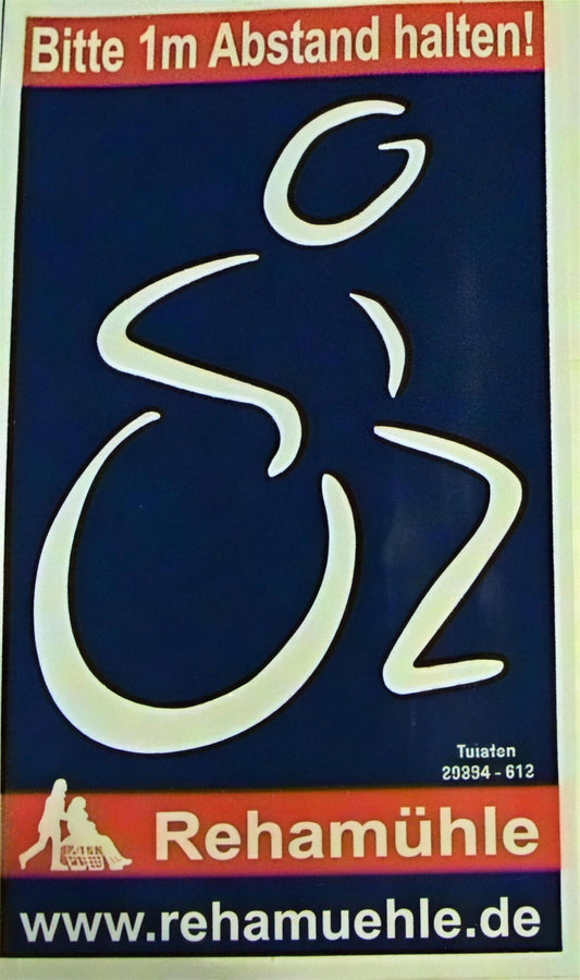 1-Meter-Abstand Rollstuhl-Aufkleber – Sicherheits-Warnsticker