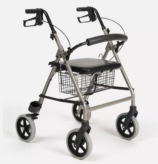 Rollator Alu Leicht Gehhilfe Eco Light II faltbar mit Korb, Sitz und Rückenbügel von Vermeiren