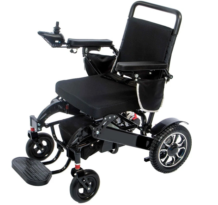 Elektrorollstuhl Donau HMV – faltbar, leicht, vollgefedert, höhenverstellbarer Rücken