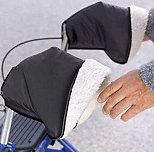 Rollatorhandschuhe – Paar – mit Kunstfell gefüttert – anthrazit – Made in Germany