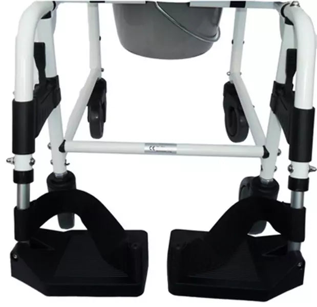 Dusch- und Toilettenrollstuhl Kakadu – fahrbar, bremsbar, klappbare Armlehnen – 5" Rollen