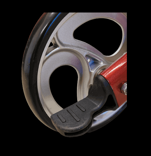 Leichtgewichtrollator Antar Patent AT51039 – 2‑fach faltbar mit extra großen Vorderrädern (Bordeauxrot)