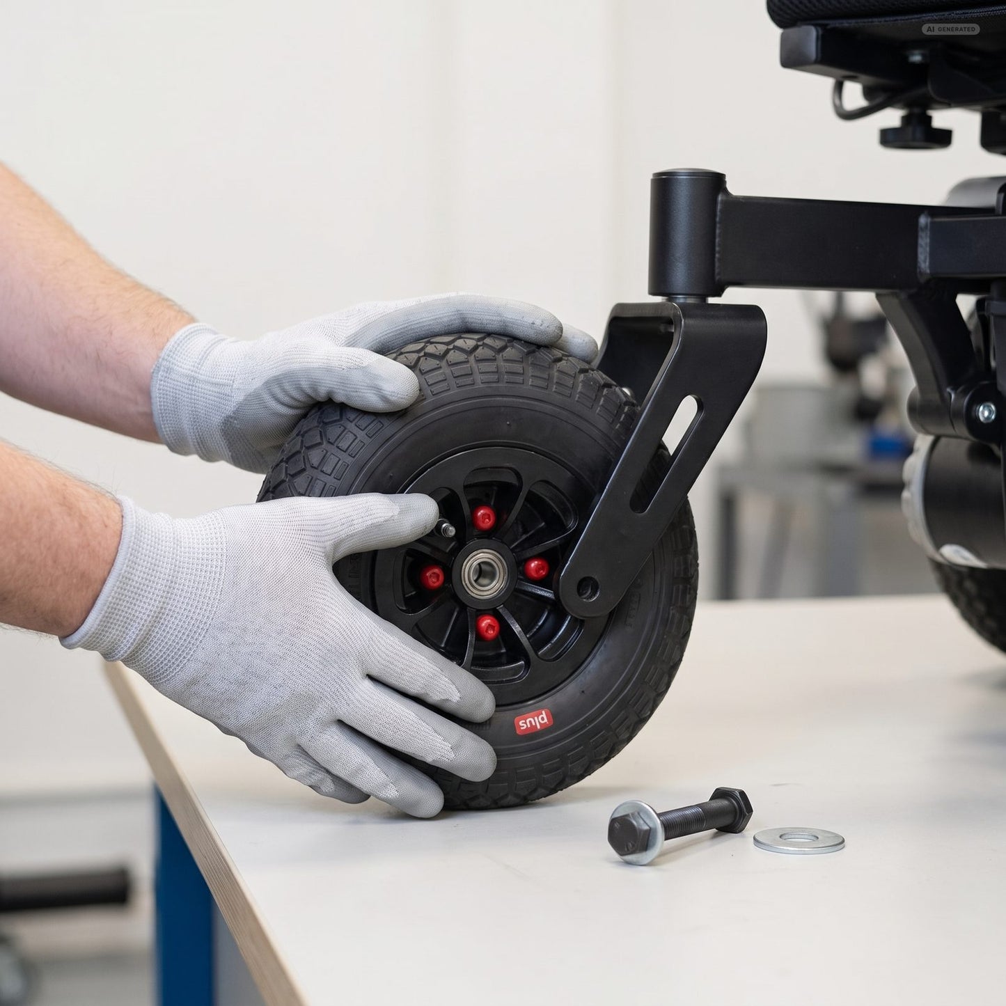 Lenkrad mit Luftbereifung für Elektrorollstuhl Optimus 2 gebraucht