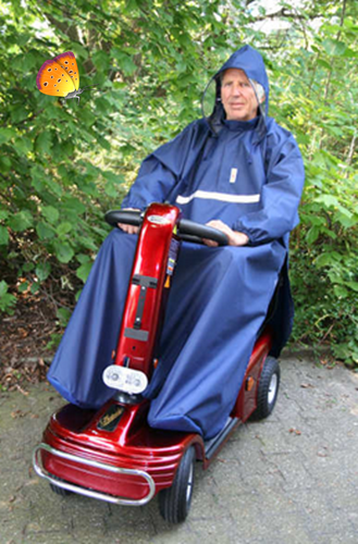 Scooter Regencape mit Arm und Auswölbung für die Füße Wetterschutz