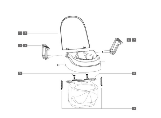 Toilettensitzerhöhung mit Armlehnen Smart Fix  3-fach in der Höhe einstellbar Dietz