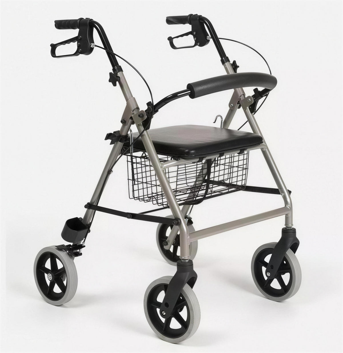Rollator Alu Leicht Gehhilfe Eco Light II faltbar mit Korb, Sitz und Rückenbügel von Vermeiren
